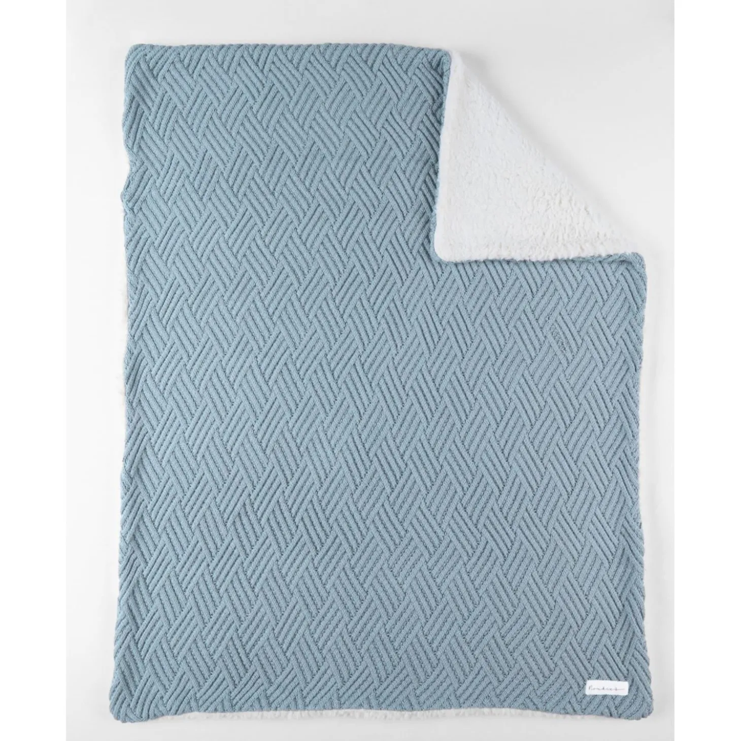 Noukie's Couverture tricot avec sherpa M&M24 Bleu 75x100 cm