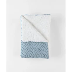 Noukie's Couverture tricot avec sherpa M&M24 Bleu 75x100 cm
