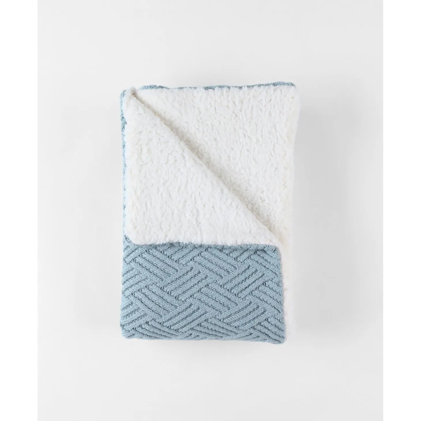 Noukie's Couverture tricot avec sherpa M&M24 Bleu 75x100 cm