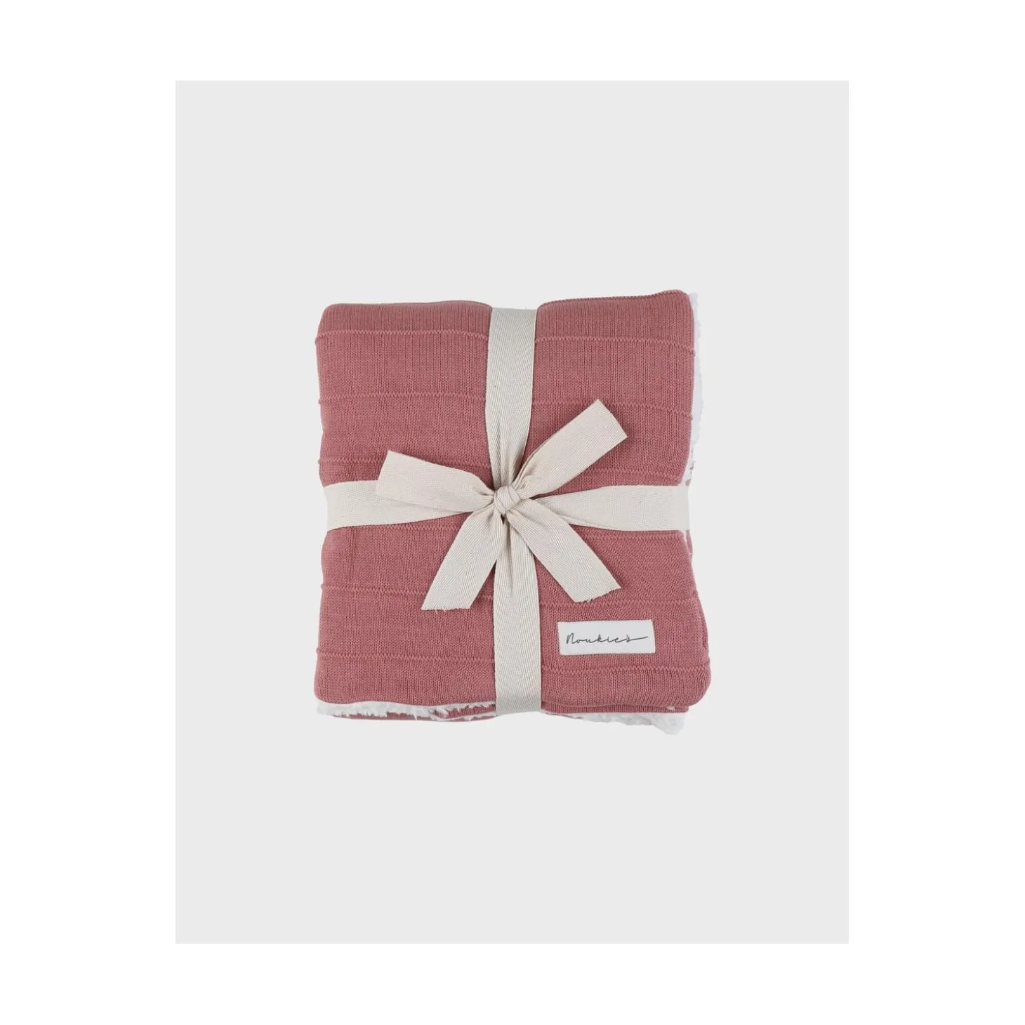 Noukie's Couverture Tricot avec Sherpa M&M25 Rouge 75x100 cm