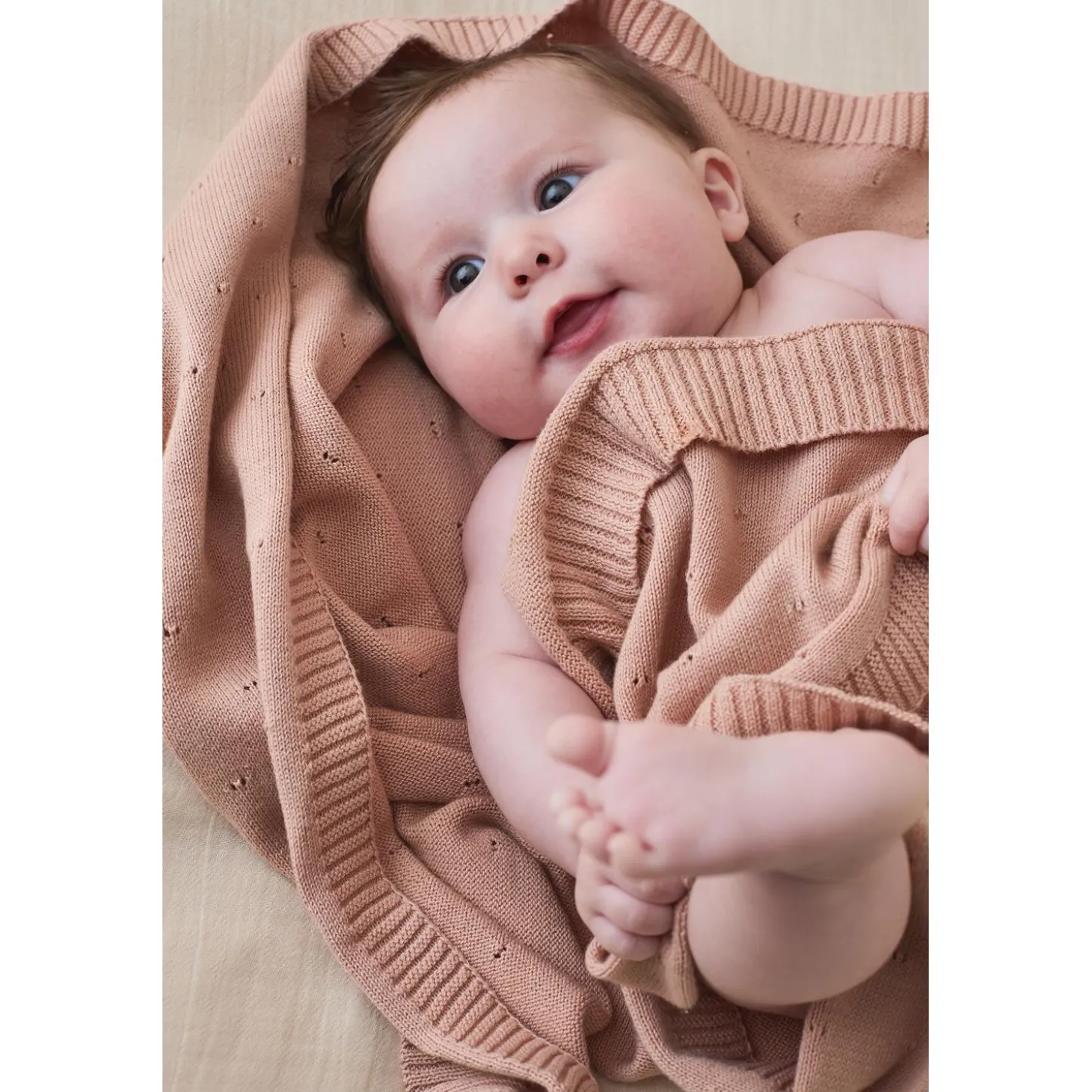 Noukie's Couverture tricot M&M24 Powder pink 75x100 cm