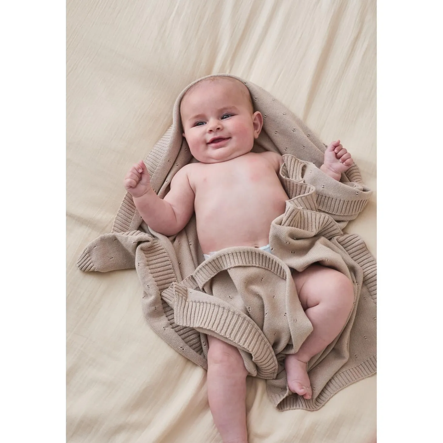 Noukie's Couverture tricot M&M24 Tender Beige 75x100 cm