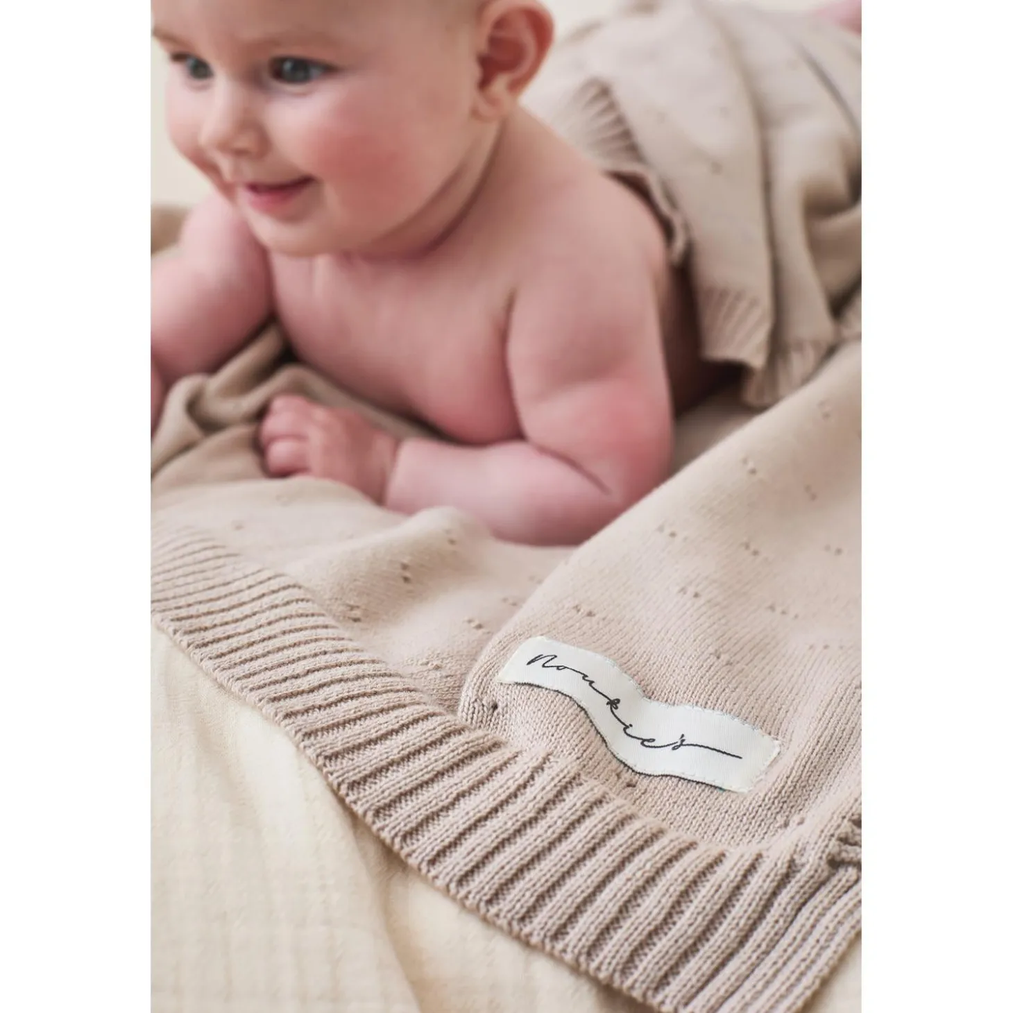 Noukie's Couverture tricot M&M24 Tender Beige 75x100 cm
