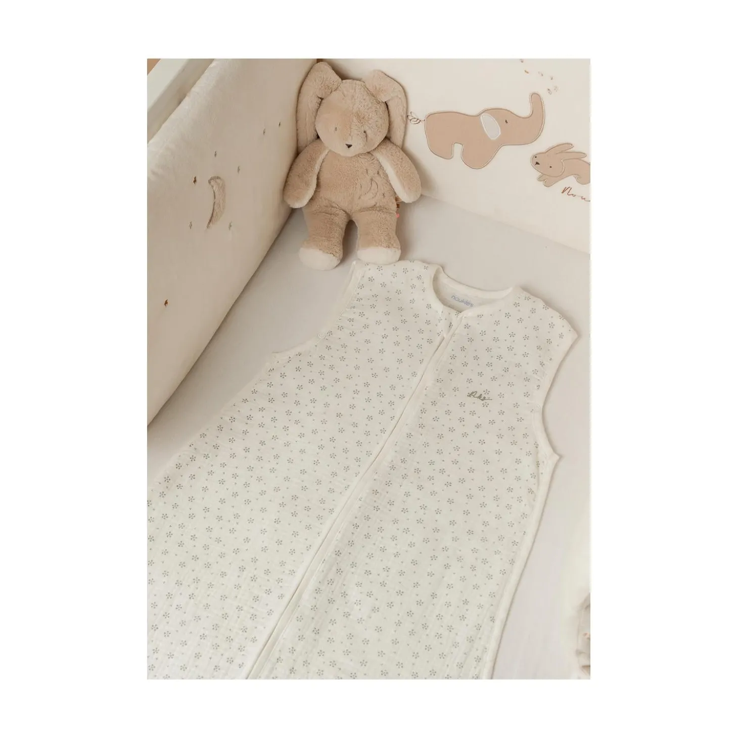 Noukie's Gigoteuse mousseline M&m25 Smart Flowers Blanc 100 cm