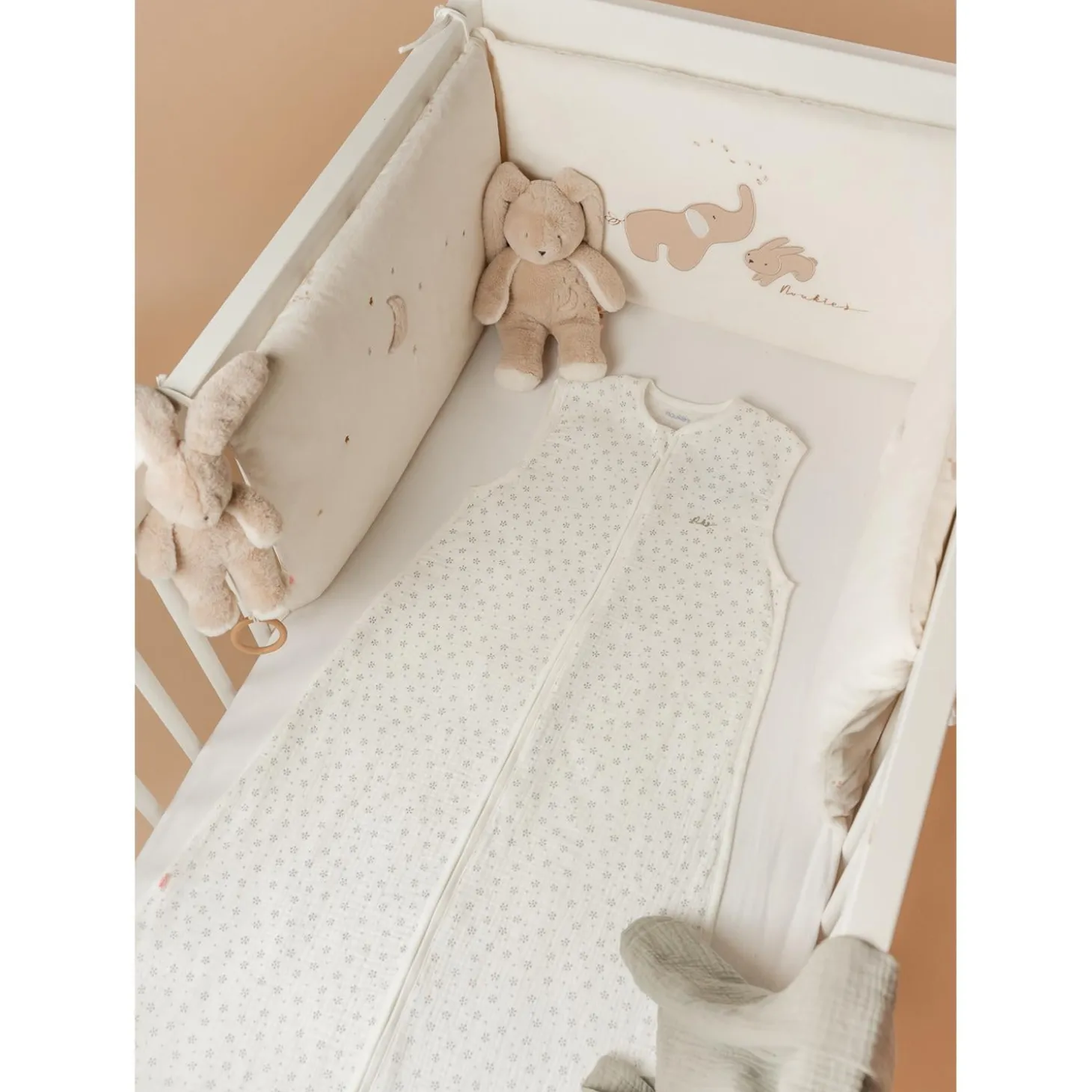 Noukie's Gigoteuse mousseline M&m25 Smart Flowers Blanc 100 cm