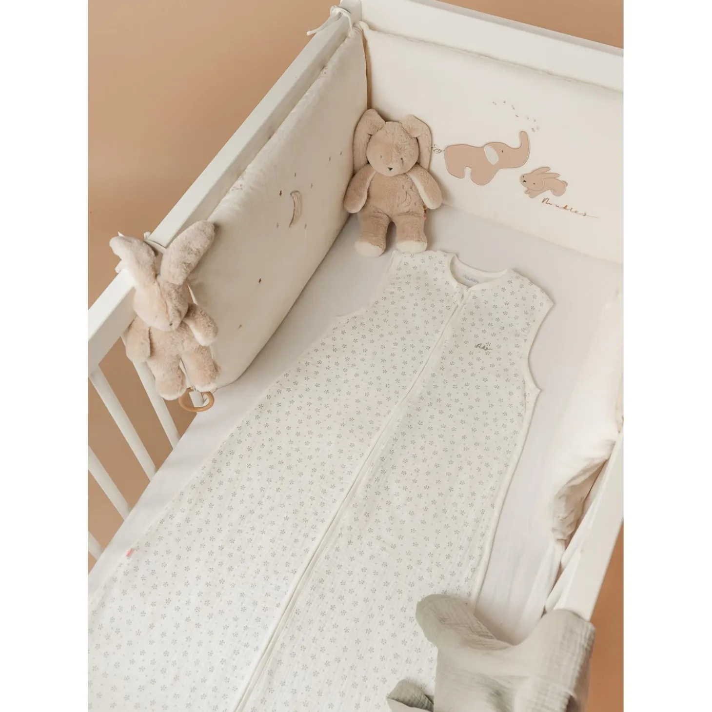 Noukie's Gigoteuse mousseline M&m25 Smart Flowers Blanc 100 cm