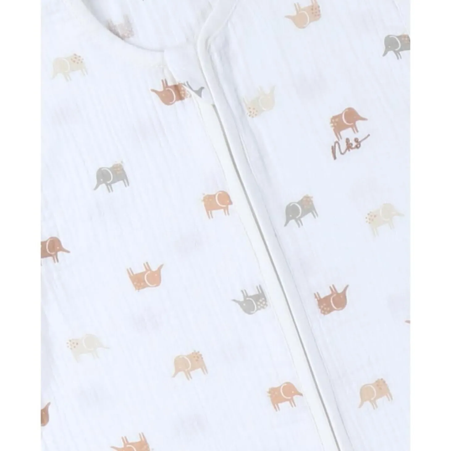Noukie's Gigoteuse mousseline M&m25 Elephants Blanc 100 cm