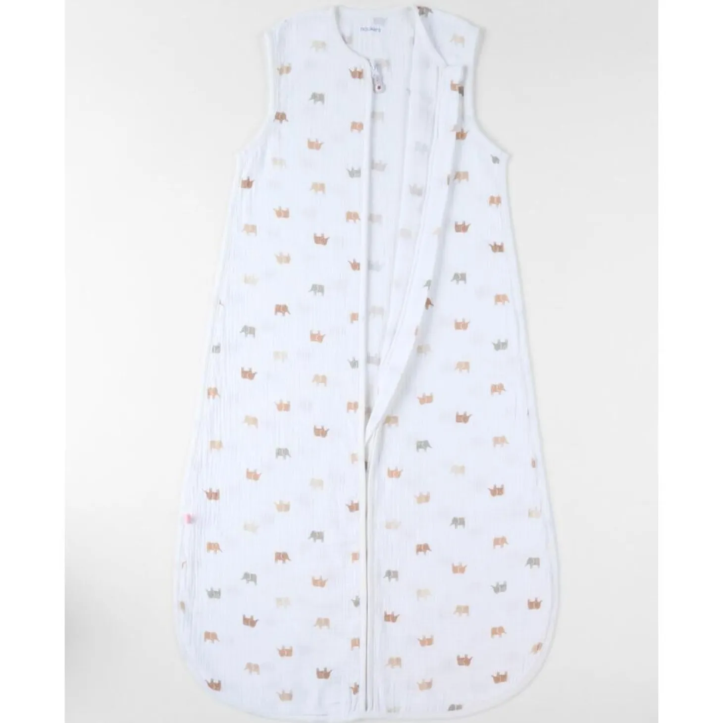 Noukie's Gigoteuse mousseline M&m25 Elephants Blanc 100 cm