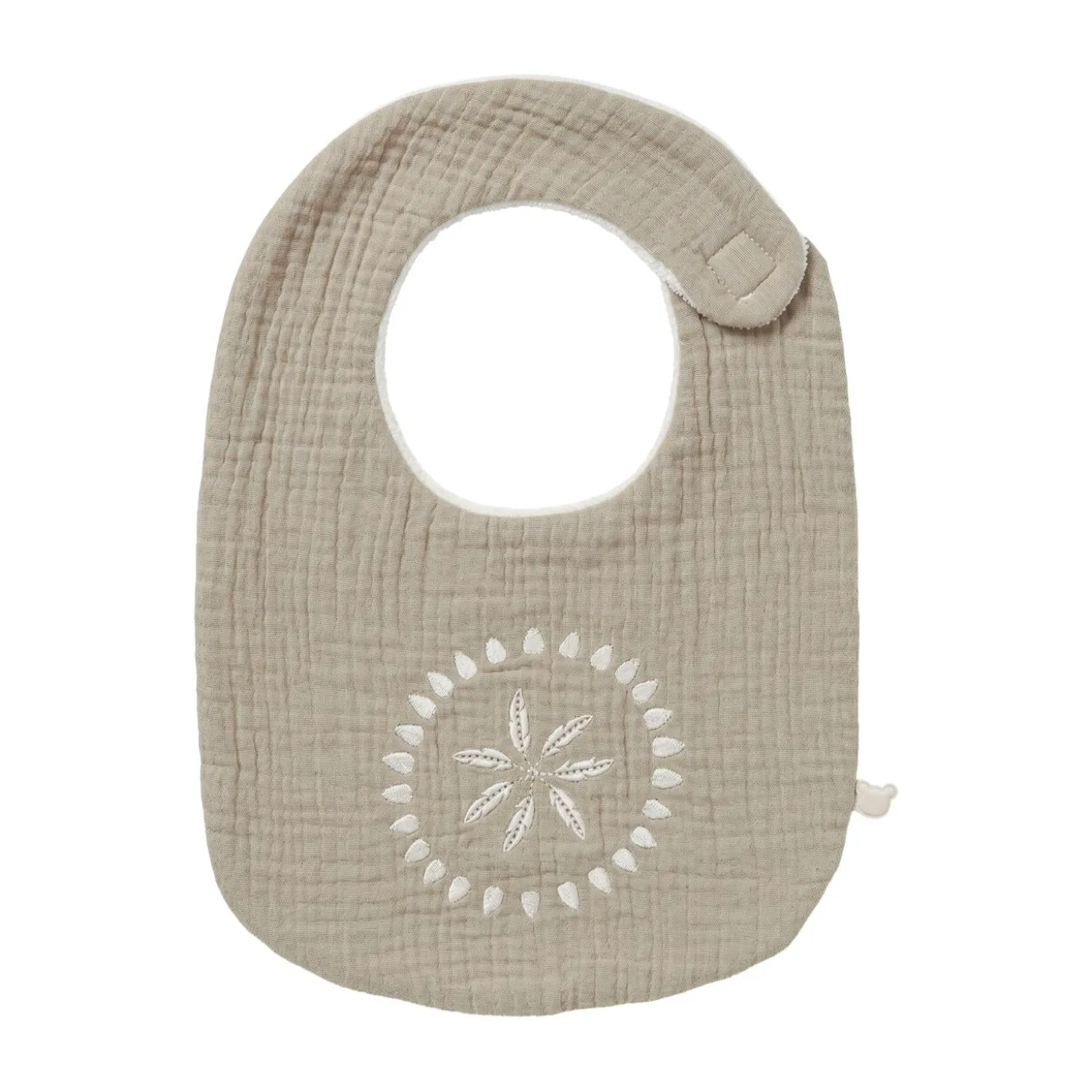 Noukie's Lot de 3 bavoirs Coton Bio Plumes de lune Beige