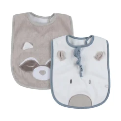 Noukie's                    Lot de 2 bavoirs en éponge R&L    Beige