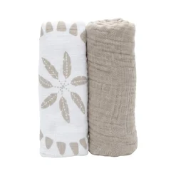 Noukie's                    Lot de 2 langes Coton Bio R&L    Beige