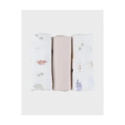 Noukie's                    Lot de 3 langes Mousseline bio Dino M&M26    Ecru / Beige            70x70 cm