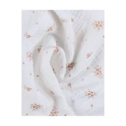 Noukie's                    Lot de 2 langes Mousseline bio Fleurs d'Antan VF    Ecru / Rose            70x70 cm