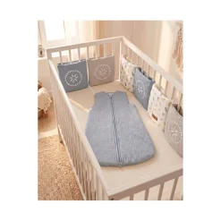 Noukie's                    Lot de 6 Protèges-barreaux Lit/Parc Plumes de lune    Beige