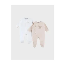 Noukie's                    Lot de 2 Pyjamas Dors-bien Velours Zèbre M&M26    Beige