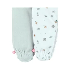 Noukie's                    Lot 2 Pyjamas velour Lovely Bird    Blanc            0 mois