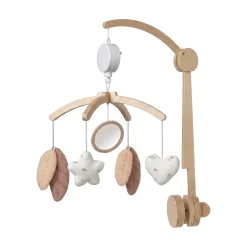 Noukie's                    Mobile musical en bois Fleuri    Ecru