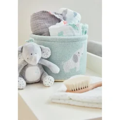 Noukie's Panier Beauty Case - Jacquard Bio Anna & Milo Vert Clair