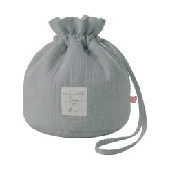 Noukie's Panier de rangement nomade Coton Bio Bleu