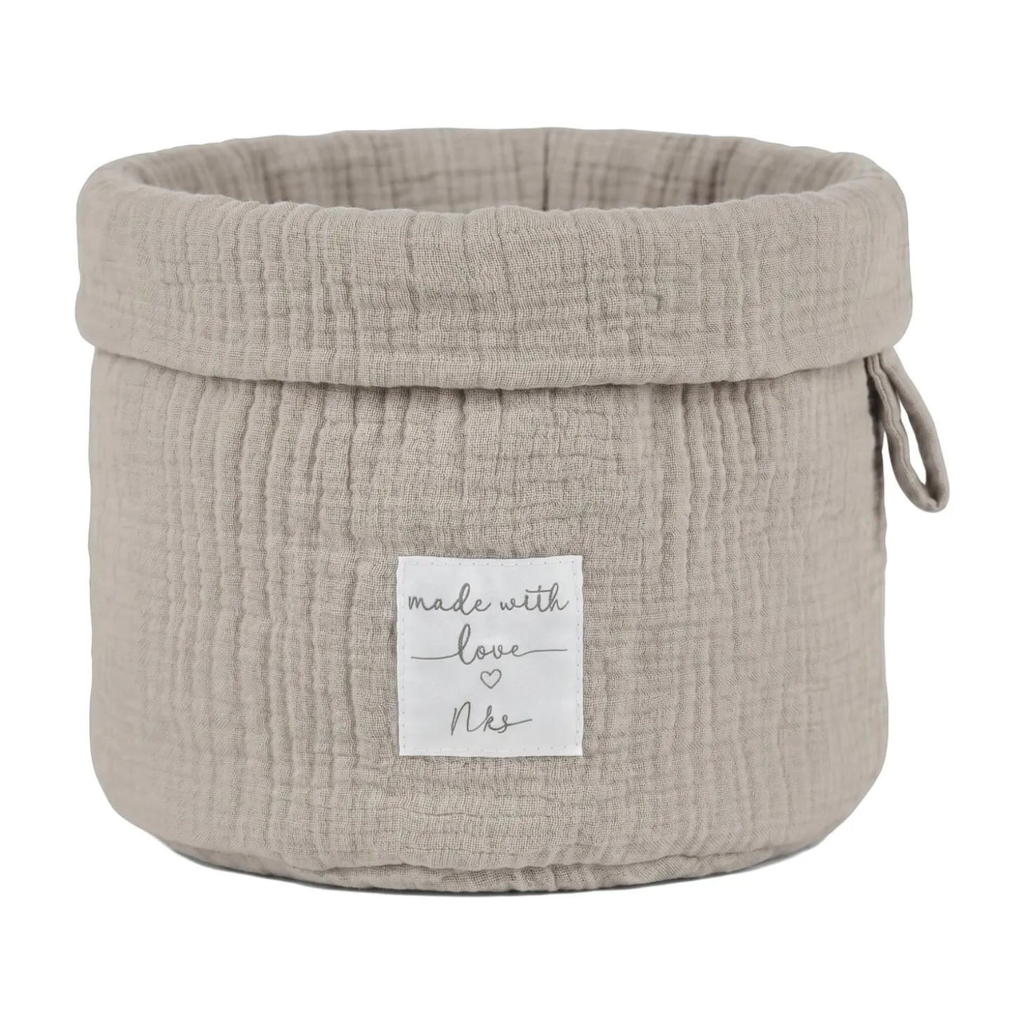 Noukie's Panier de rangement nomade Coton Bio Greige