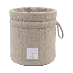 Noukie's Panier de rangement nomade Coton Bio Greige