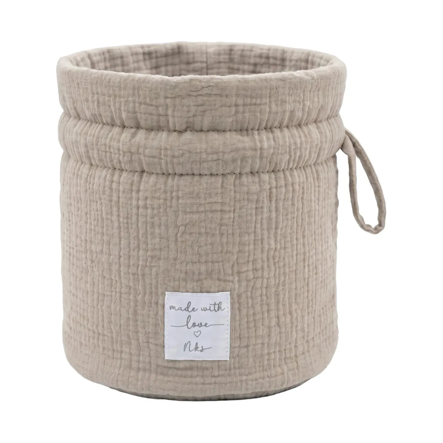 Noukie's Panier de rangement nomade Coton Bio Greige