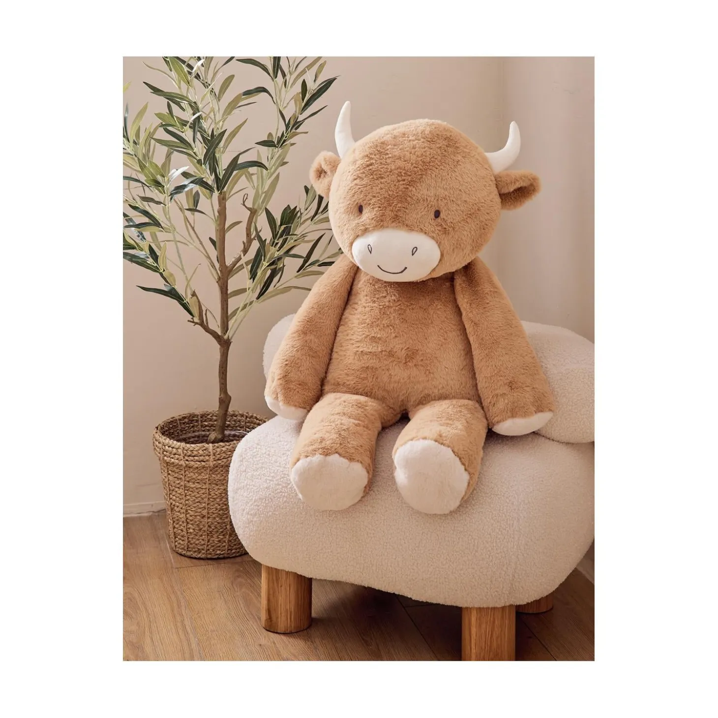 Noukie's Peluche large Fluffy F&O Cow 80 cm