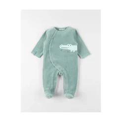 Noukie's                    Pyjama bébé en velours little croco    Vert
