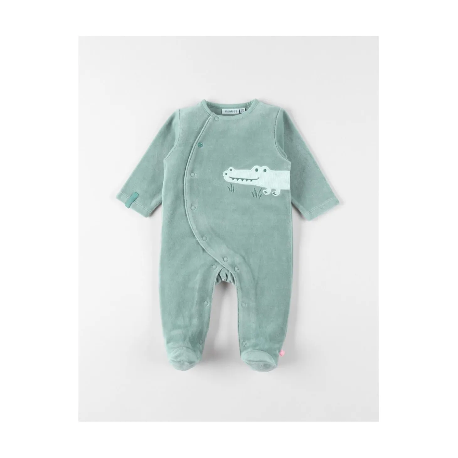 Noukie's Pyjama bébé en velours little croco Vert