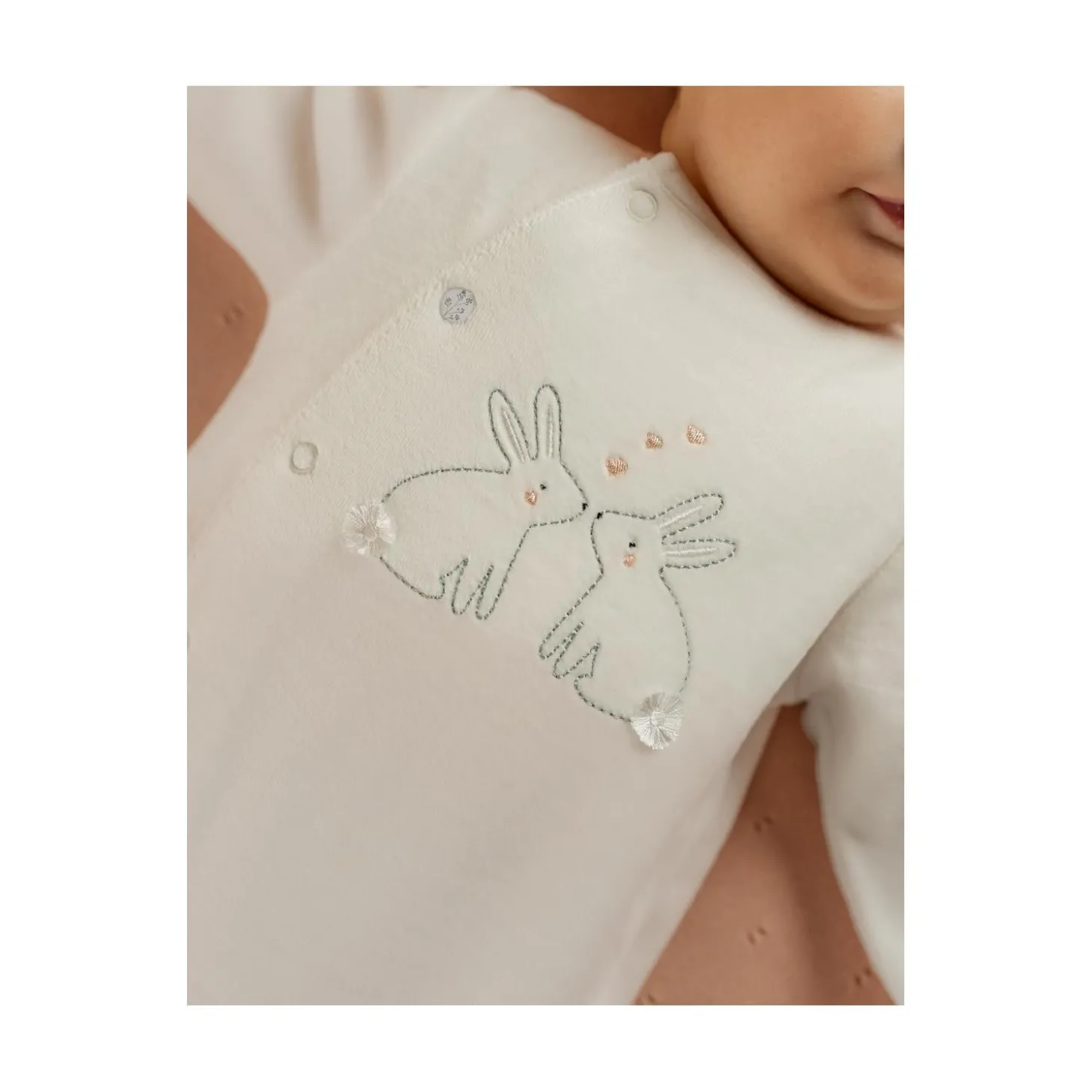Noukie's Pyjama bébé en velours Pretty flowers Blanc 0 mois