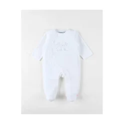 Noukie's Pyjama bébé en velours Pretty flowers Blanc 0 mois