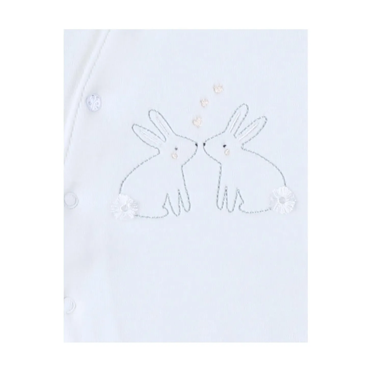 Noukie's Pyjama bébé en velours Pretty flowers Blanc 0 mois