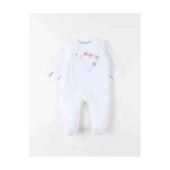 Noukie's                    Pyjama bébé en velours Sweet elephant    Blanc