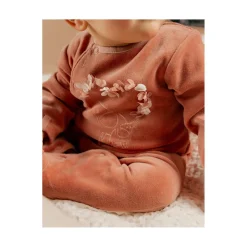 Noukie's Pyjama bébé en velours Sweet elephant Rose 0 mois