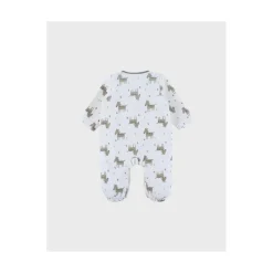 Noukie's Pyjama bébé Velours AOP Sweet zebra Blanc 1 mois