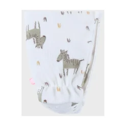 Noukie's                    Pyjama bébé Velours AOP Sweet zebra    Blanc            1 mois
