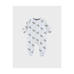Noukie's Pyjama bébé Velours AOP Sweet zebra Blanc 1 mois
