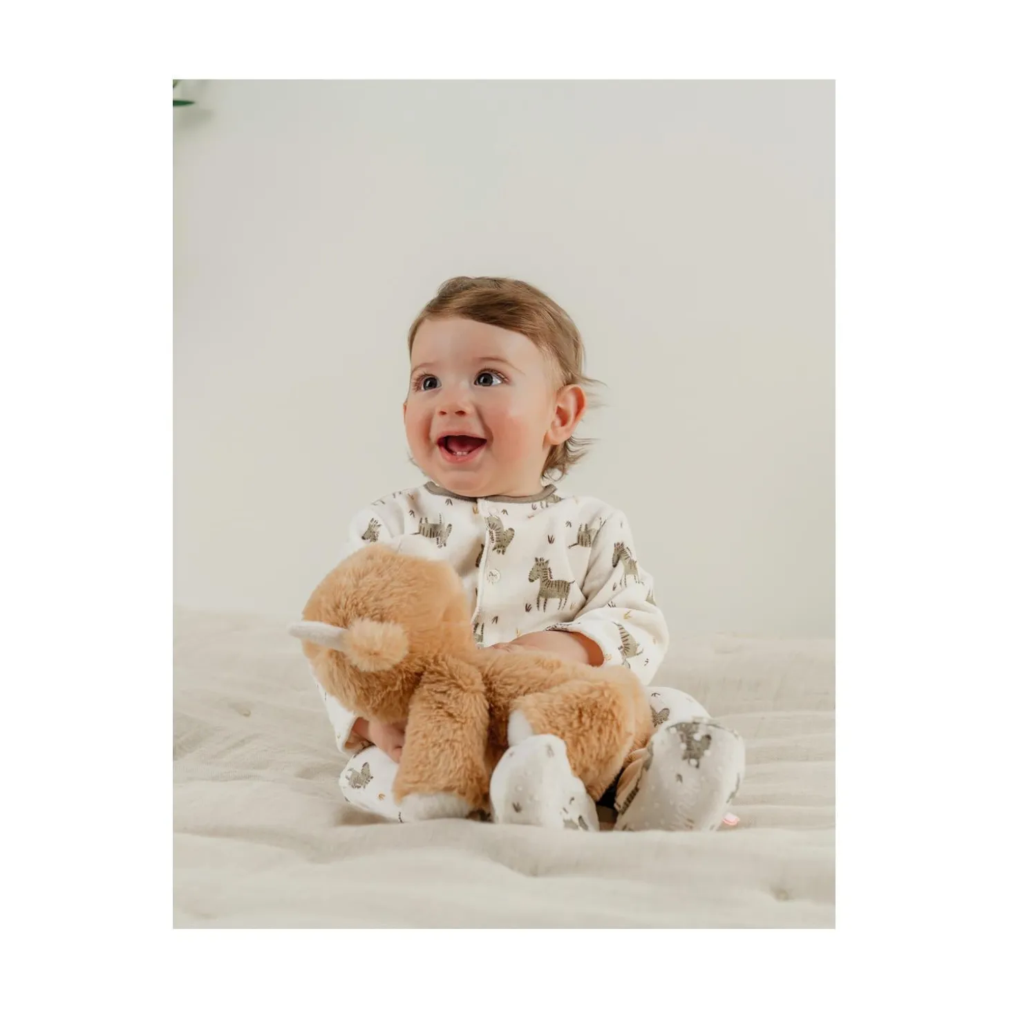 Noukie's Pyjama bébé Velours AOP Sweet zebra Blanc 1 mois