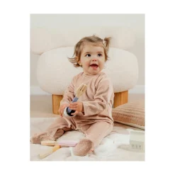 Noukie's Pyjama bébé Velours AOP Nappy cat Rose 1 mois