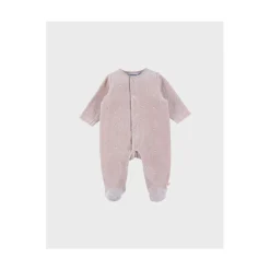 Noukie's Pyjama bébé Velours AOP Nappy cat Rose 1 mois