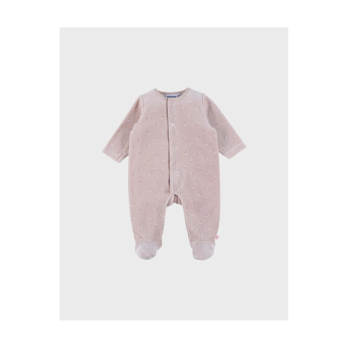 Noukie's Pyjama bébé Velours AOP Nappy cat Rose 1 mois