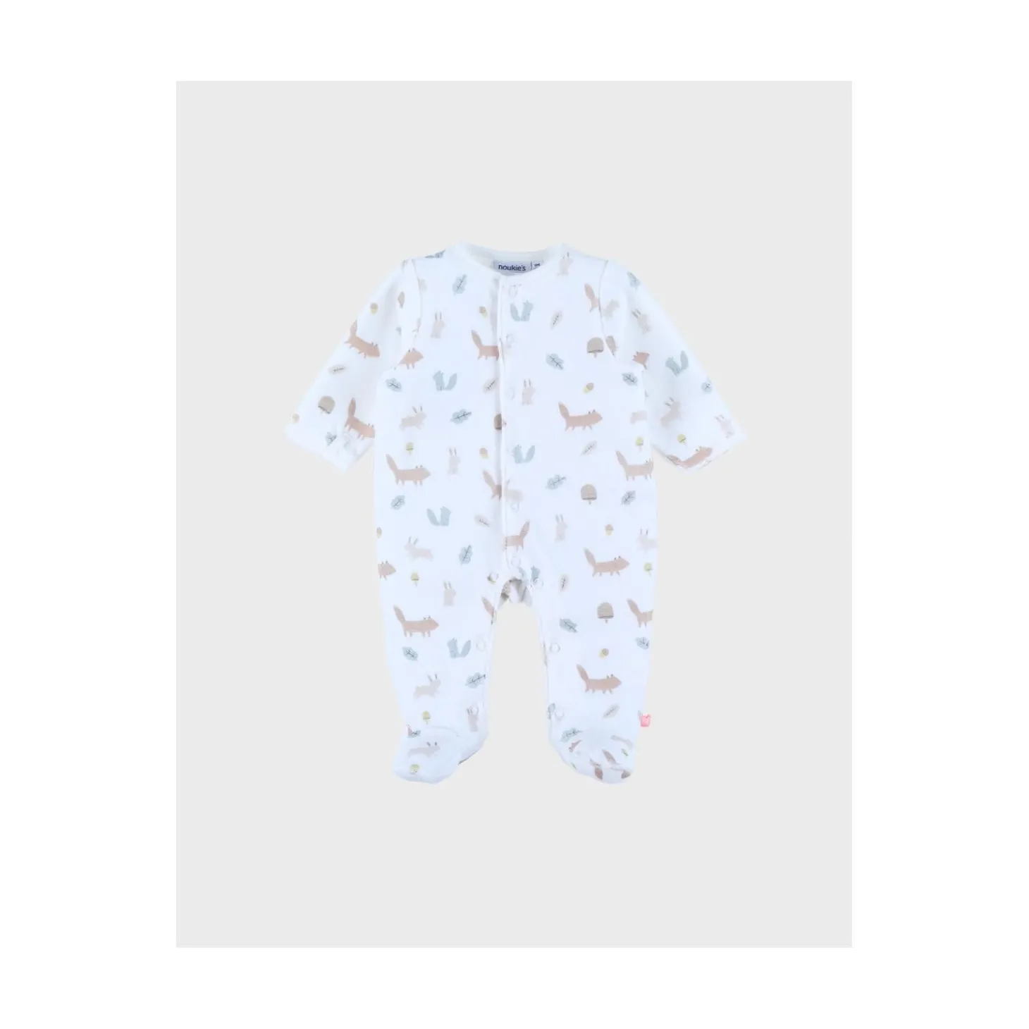 Noukie's Pyjama bébé Velours AOP Fancy fox Blanc 3 mois