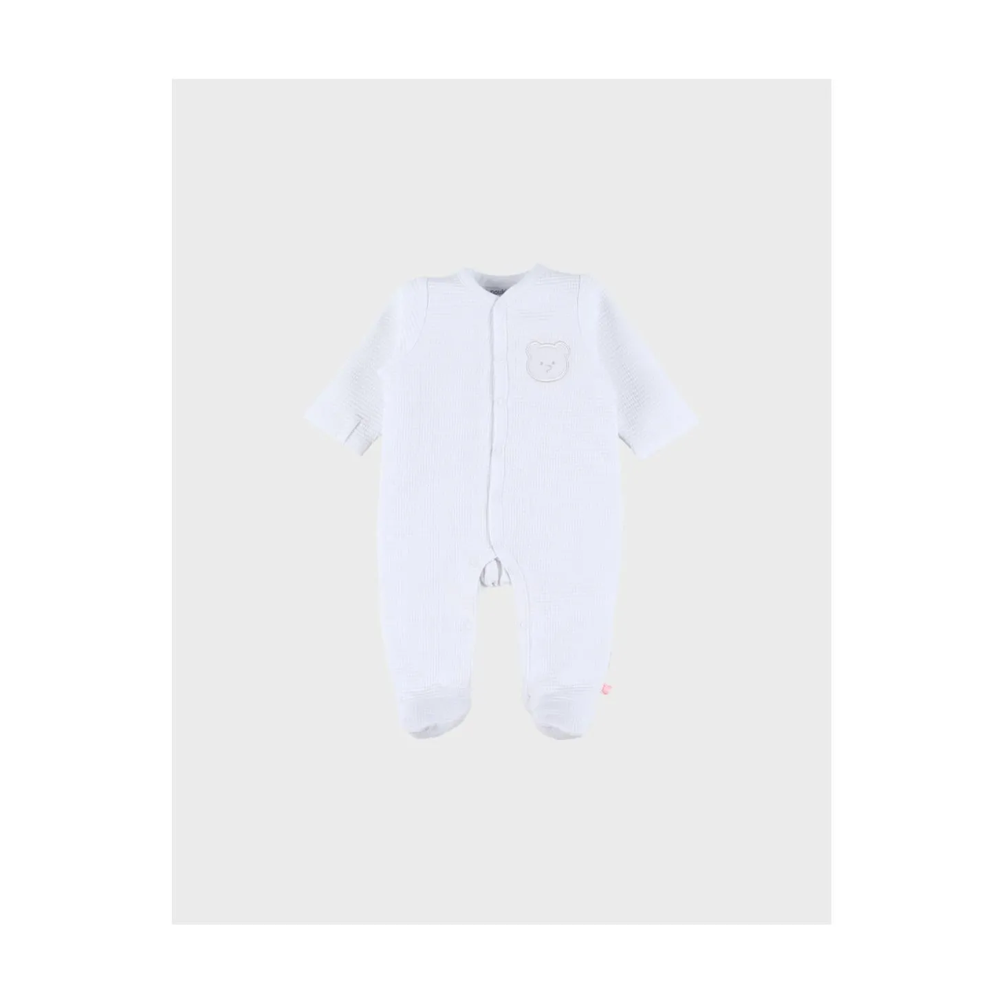 Noukie's Pyjama dors-bien en coton M&M Blanc Brodé 1 mois