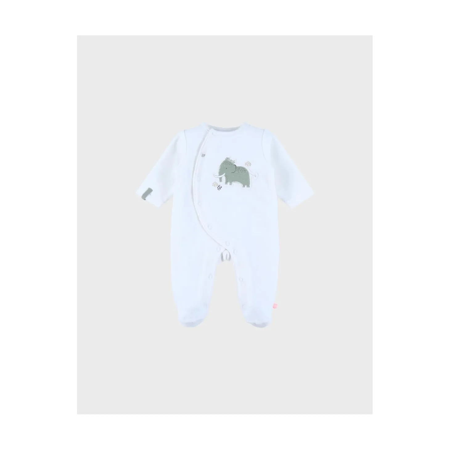 Noukie's Pyjama Dors-bien Velours Funny Mammouth Blanc
