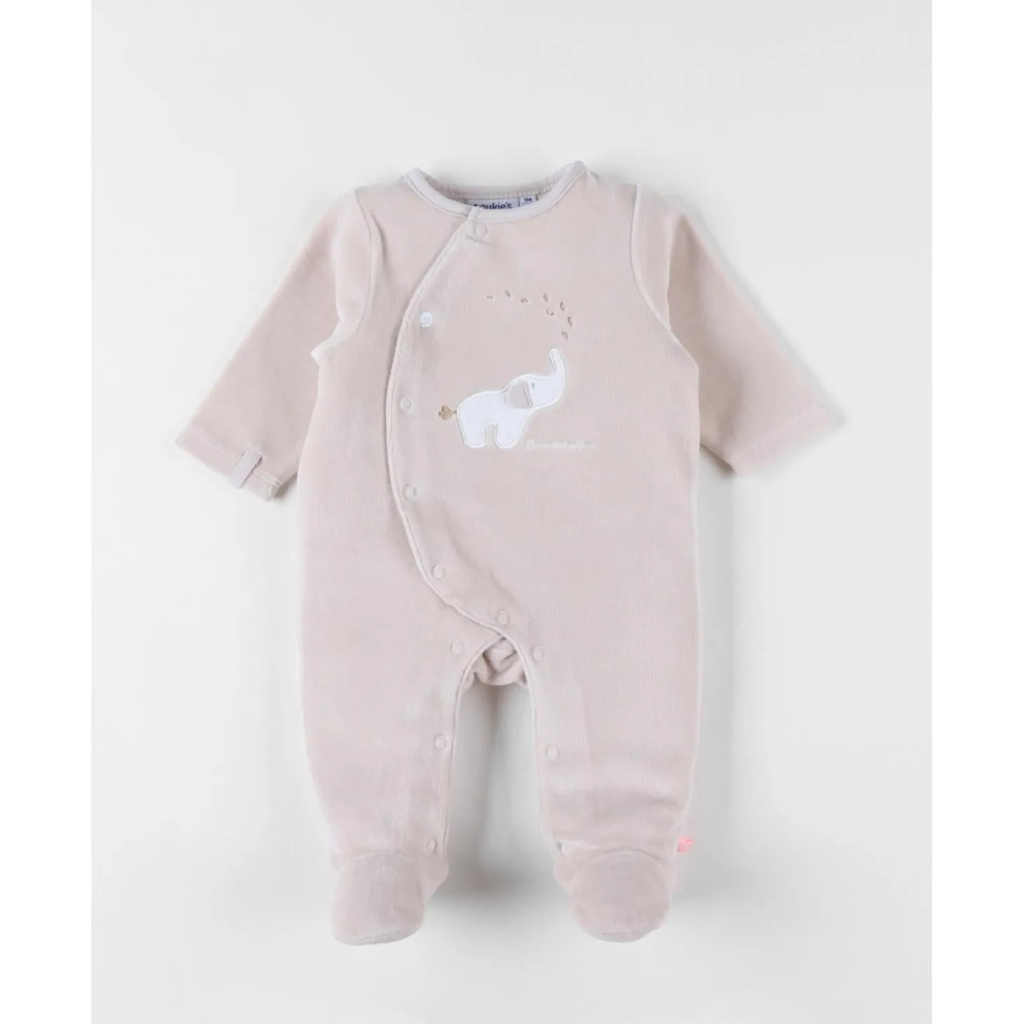 Noukie's Pyjama Dors-bien velours Bali Bali & Moka Beige