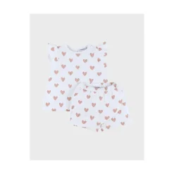 Noukie's                    Pyjama 2pcs MC Jersey Mon Coeur M&M26    Rose