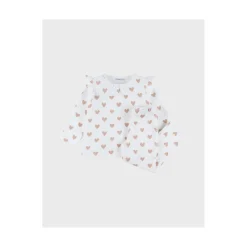 Noukie's                    Pyjama 2pcs ML Velours Mon Coeur M&M26    Rose
