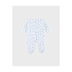Noukie's                    Pyjama velours AOP Lovely Bird    Blanc            1 mois