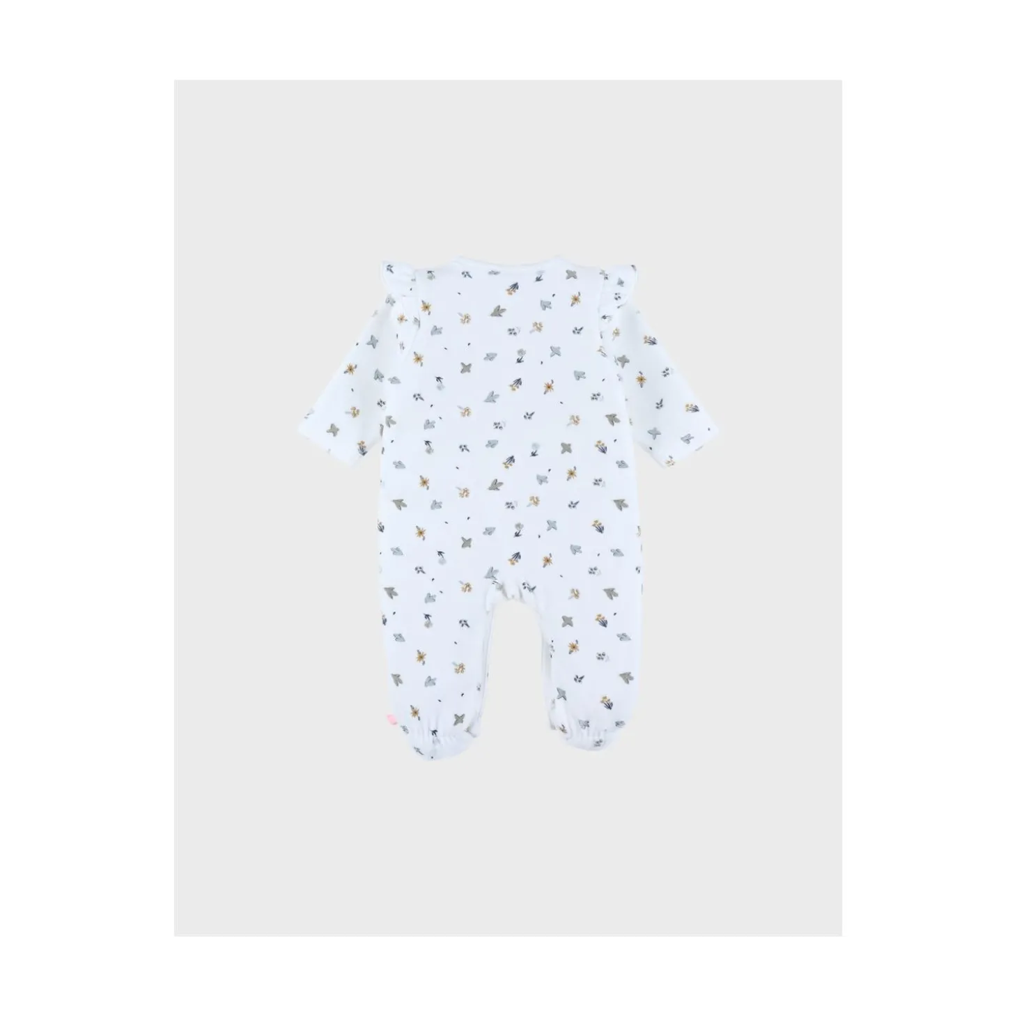 Noukie's Pyjama velours AOP Lovely Bird Blanc 1 mois