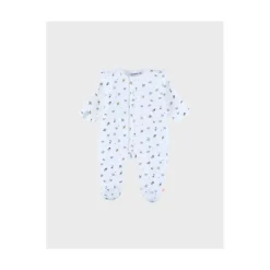 Noukie's Pyjama velours AOP Lovely Bird Blanc 1 mois